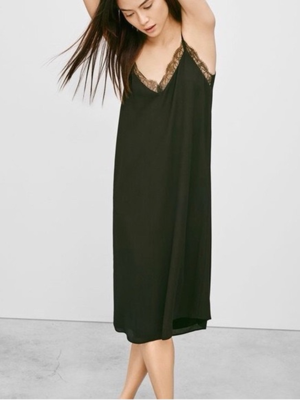 Aritzia Babaton Size S Townsend Slip Lace-Lined Dress - Black